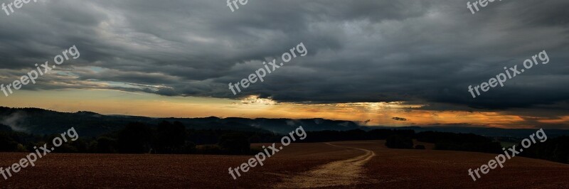 Panorama Vysker Landscape Rainy Path