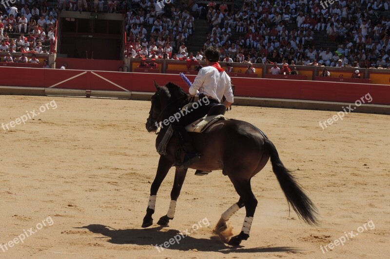 Horse Rejoneo Plaza Pamplona Free Photos