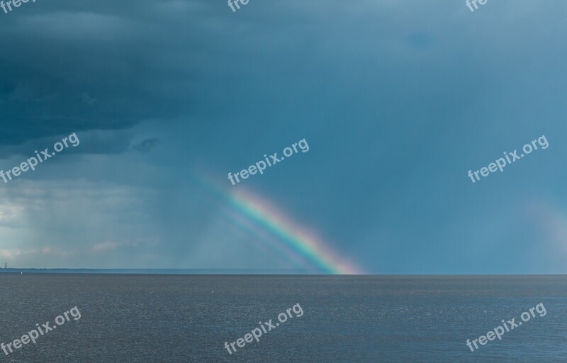 Rainbow Landscape Nature Dark Sky Sky