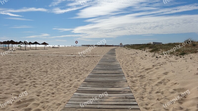 Portugal Beach Wooden Track Free Photos