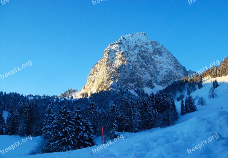 Mountain Snow Alpine Winter Landscape