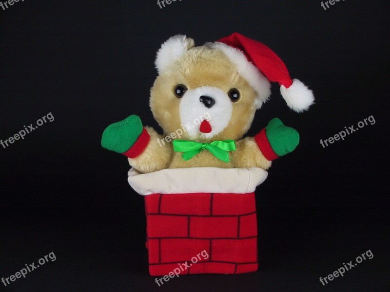 Bear Cub Christmas Fireplace Santa Claus Free Photos