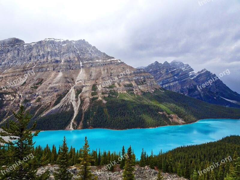 Lake Peyto Canada Rockies Blue