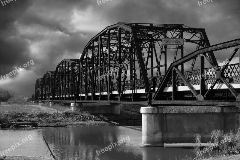 Bridge Water Dark Light Black And White