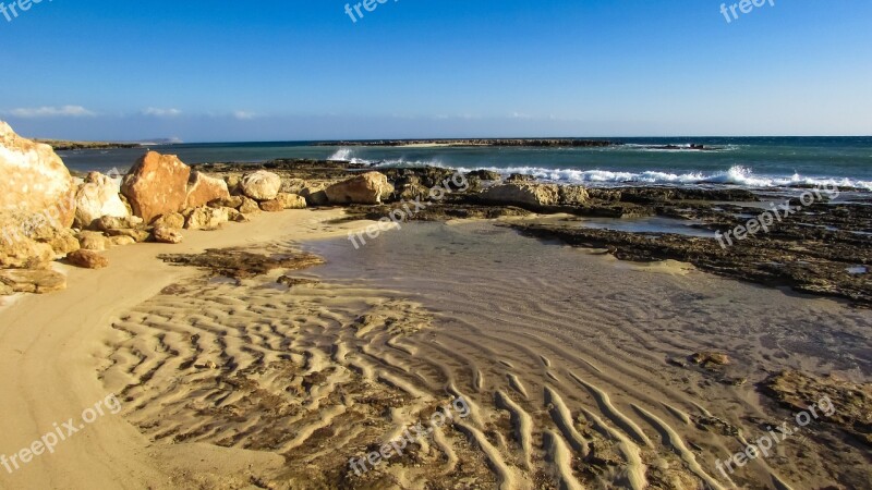 Coast Sand Sea Wave Winter