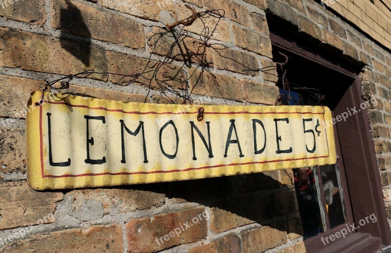 Signs Lemonade Brick Free Photos