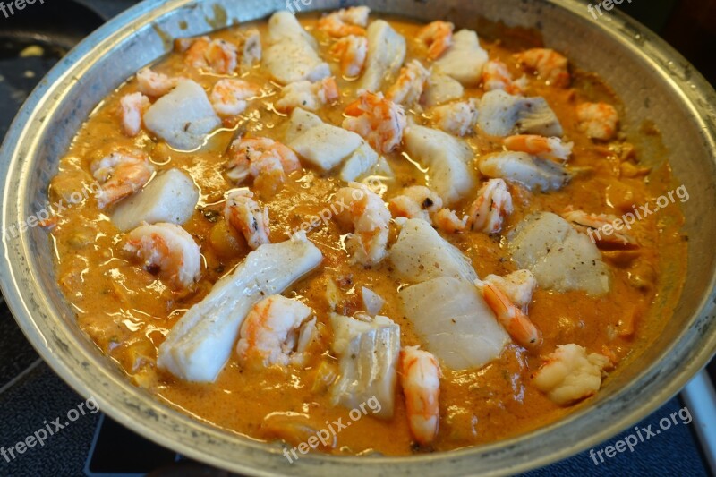 Cataplana Fish Cod Prawns Portuguese Specialty