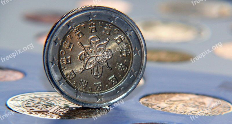 Euro Finance Money Coins Close Up