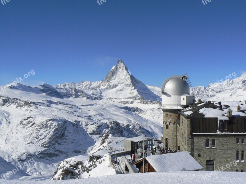 Switzerland Gornergrat Matterhorn Mountains Free Photos