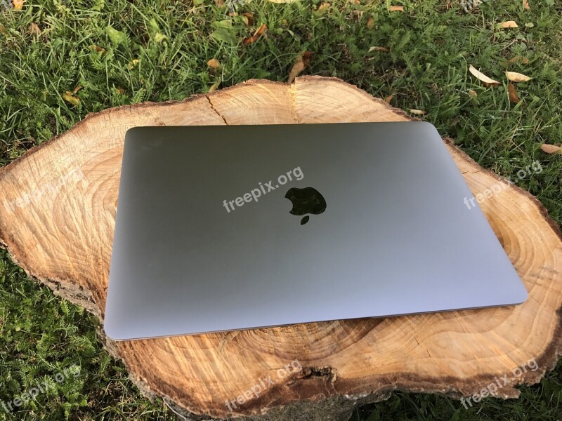 Macbook Space Gray Wood Laptop Apple