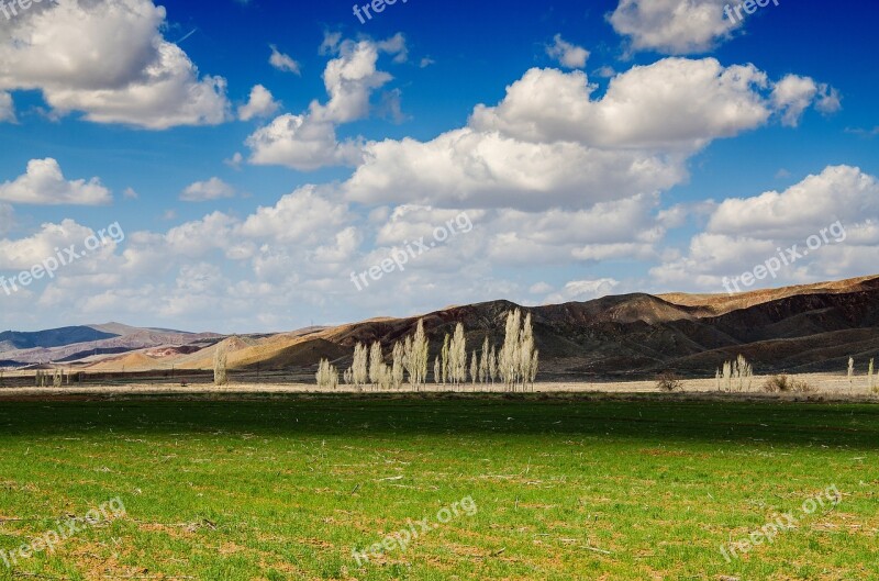 Trees Sky Mountains Travel Clouds