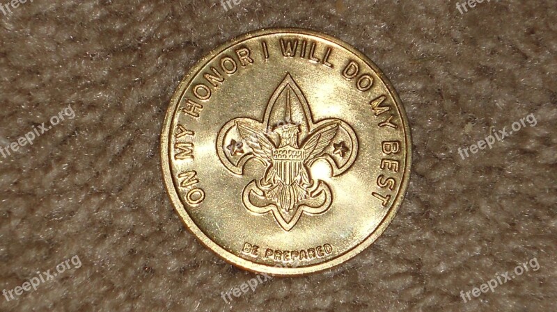 Boy Scout Coin Be Prepared Do My Best Flower Of The Lily