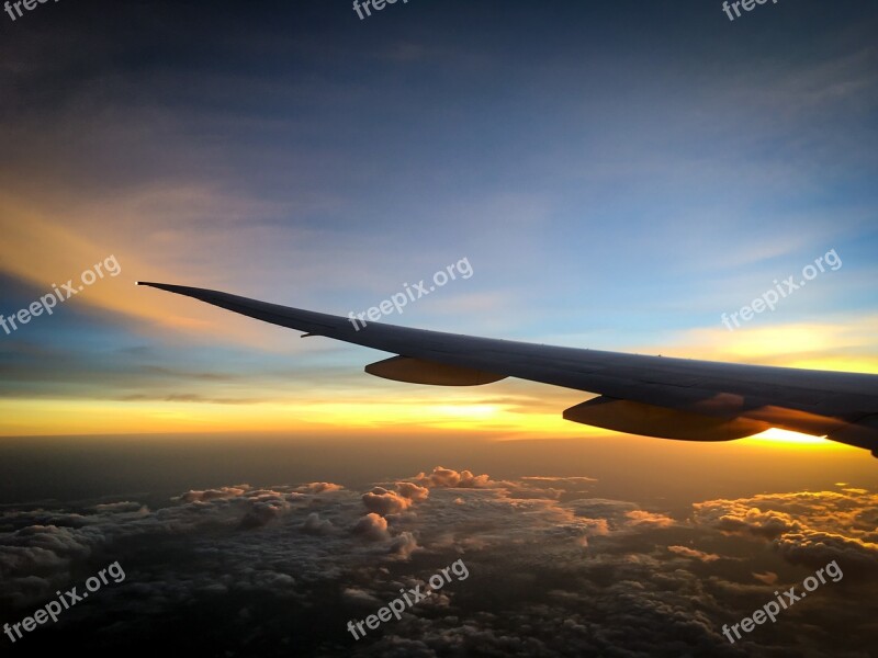 Flight Clouds Travel Sky Aircraft