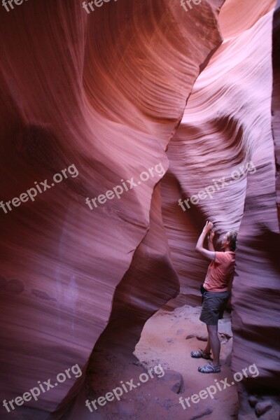 Antelope Canyon Utah Gorge Stone Sand Stone