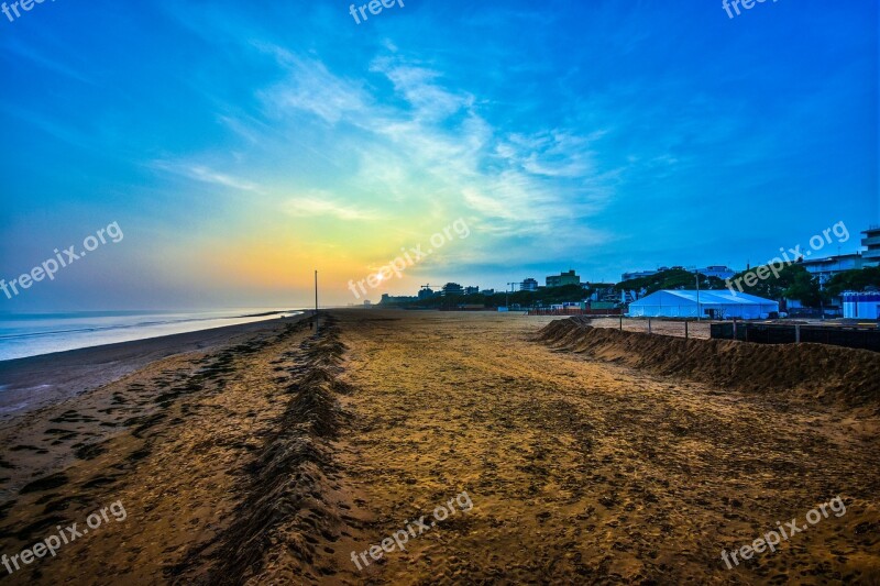 Lignano Beach Sea Sunset Sand