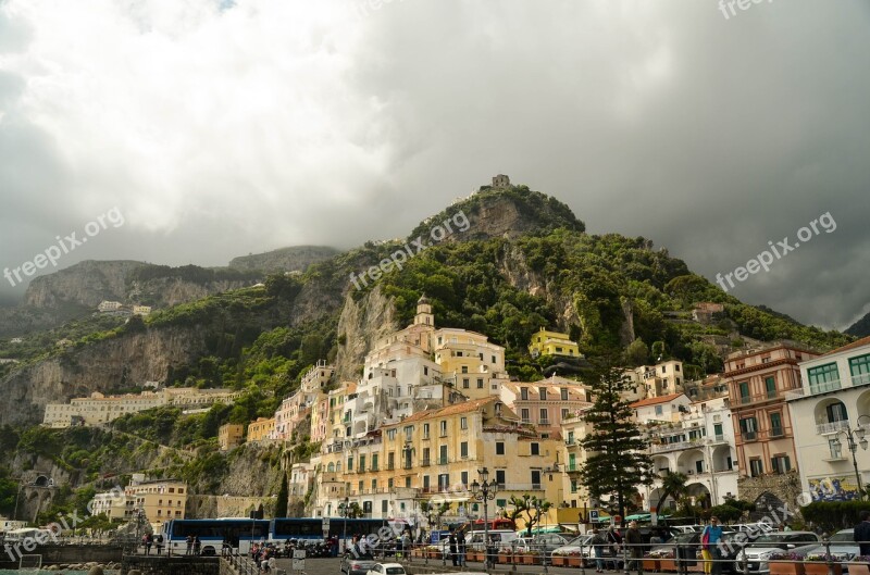 Amalfi Italy Town Landscape Peace