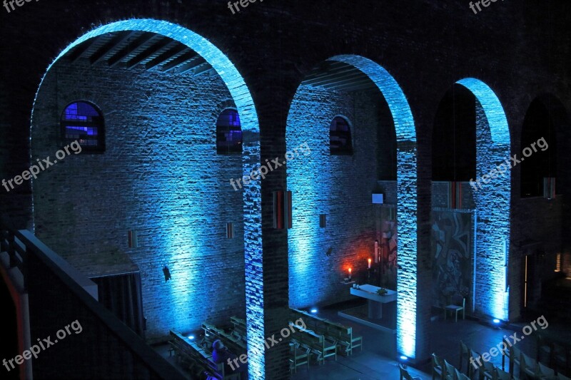 Church Vault Interior Columnar Light