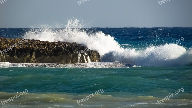 Wave Smashing Rocky Coast Sea Cape