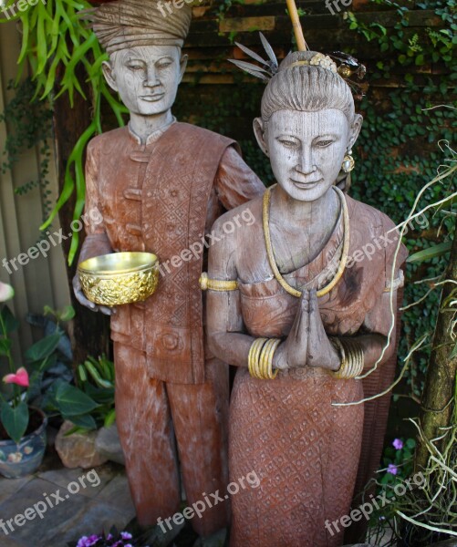 Wood Figures Sculptures Statue Decoration Wooden