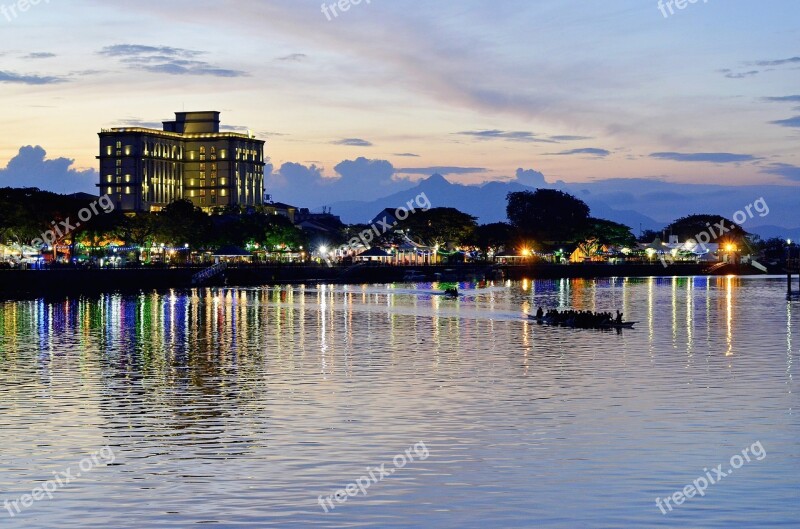 Sunset Kuching Malaysia Sarawak Borneo