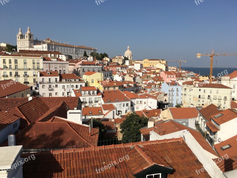 Lisbon Portugal City Roofs City View