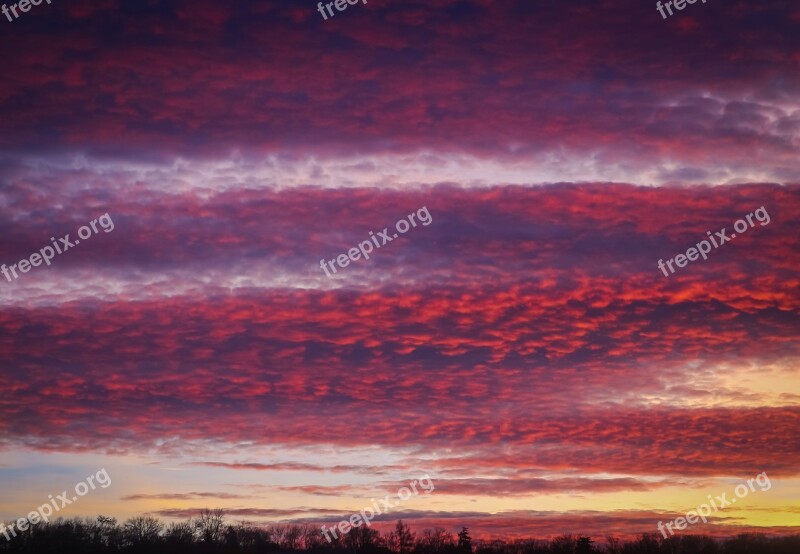 Clouds Sunset Dawn West Sun