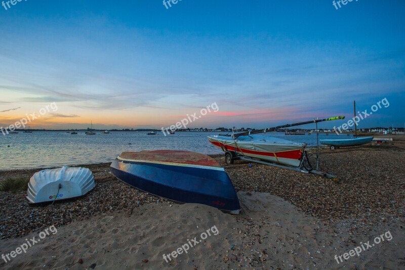 Sea Twilight Nature Beach Ships