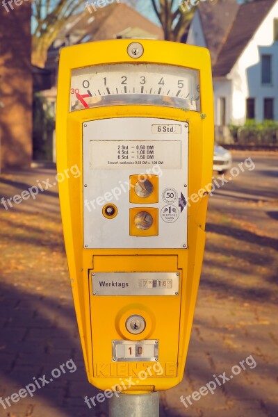 Park Parking Meter Old Deutsche Mark Metal