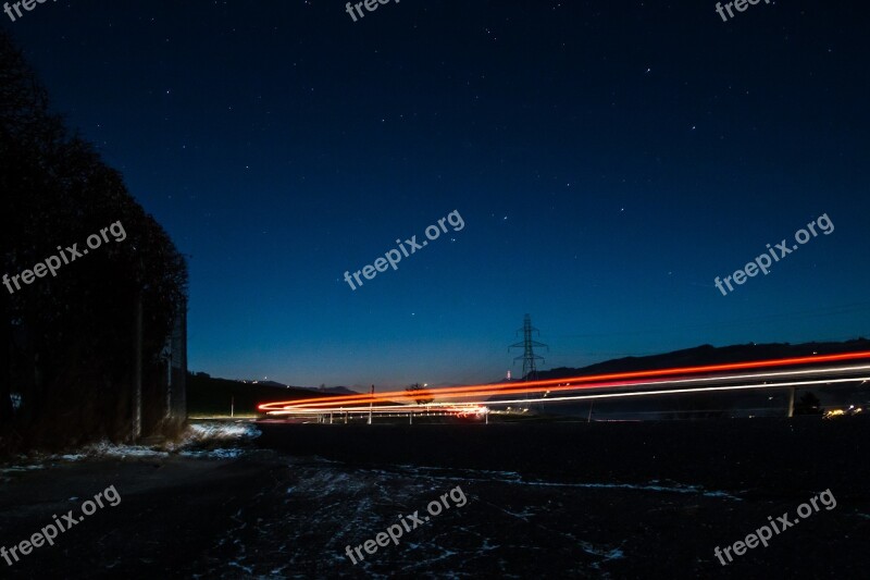 Long Exposure Auto Evening Traffic Star