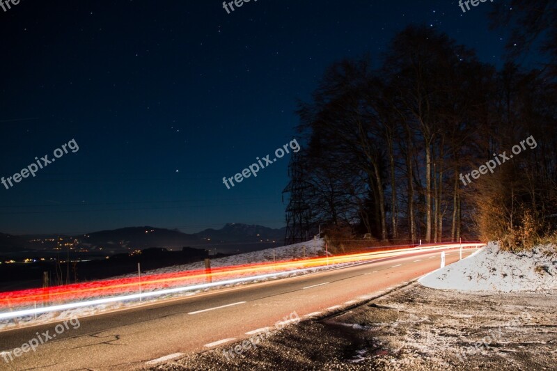 Long Exposure Auto Evening Traffic Star