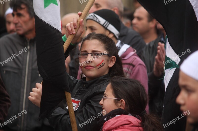 Golan Heights Demonstration People Girl Child