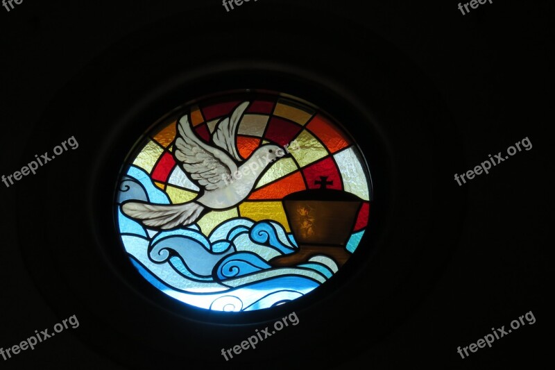 Italy Church Stained Glass Window Peace Dove