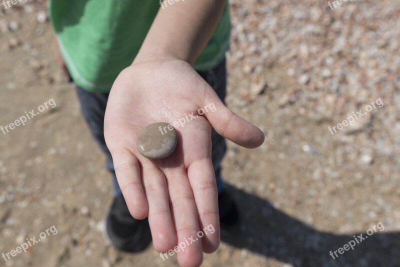 Sea Stone Hand Child Pebbles