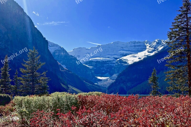 Mountains Glacier Valley Scenic Canada