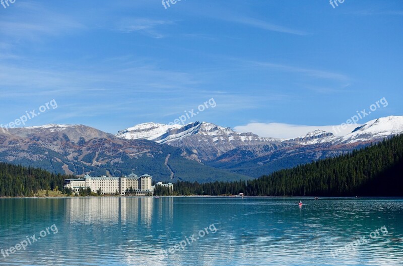 Lake Louise Canada Mountains Glacier Reflection