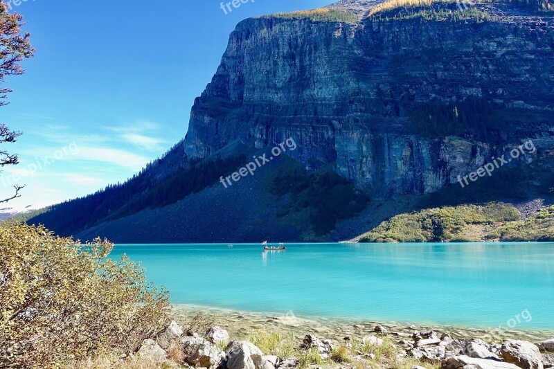 Lake Louise Canada Mountain Cliff Face Glacier