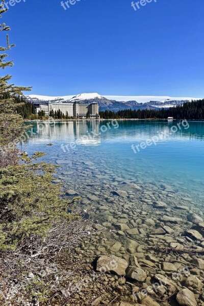 Lake Louise Canada Mountains Glacier Reflection