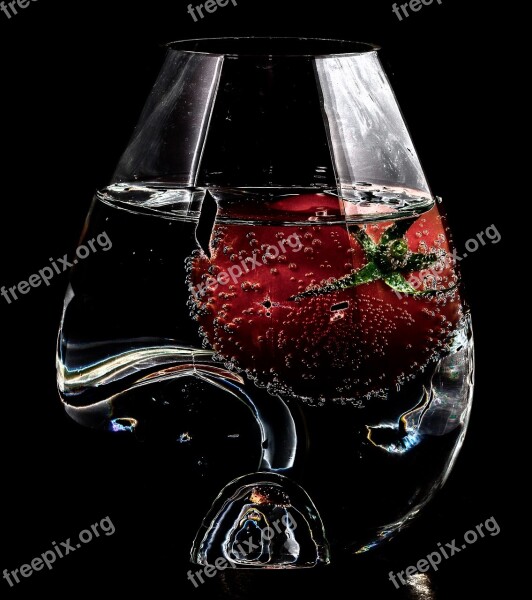 Tabletop Glass Art Water Fruit