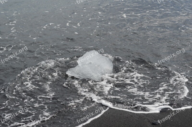 Ice Ice On Beach Piece Of Ice Glacier Beach