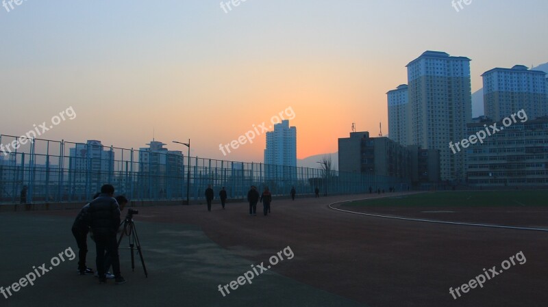 Photography Lanzhou Campus Playground Sunrise