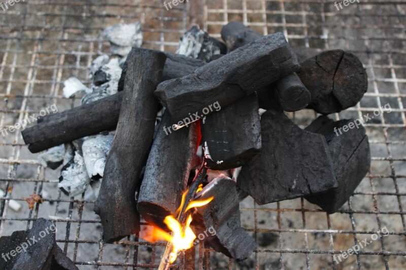 Fire Charcoal Barbecue Hot Flame