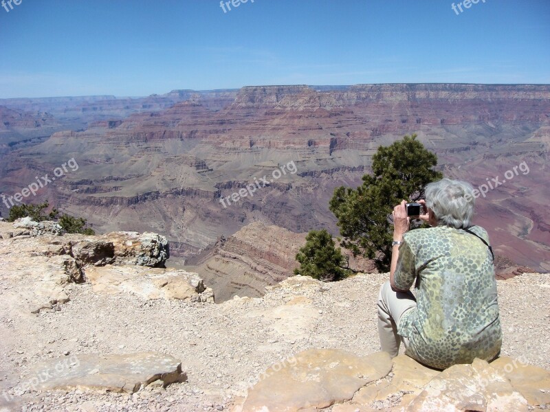 Shooting Grand Canyon Old Woman Elderly Travel