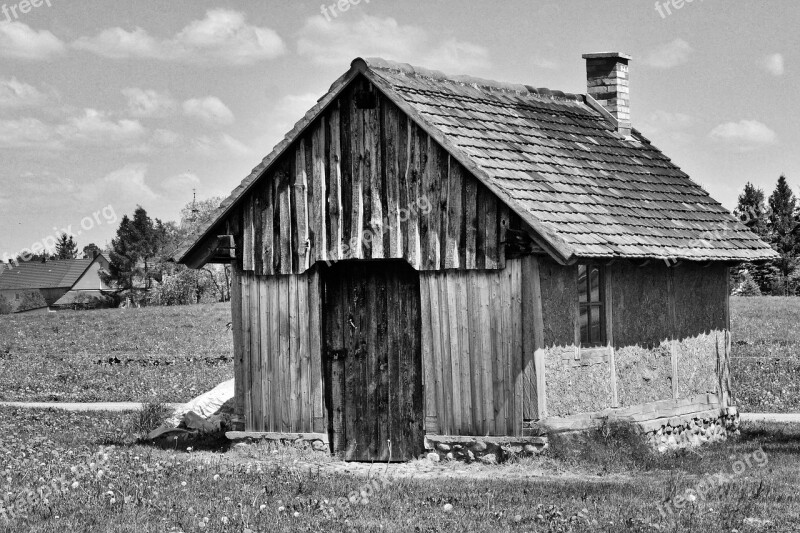 Retro Black And White Monochrome Nostalgic Landscape