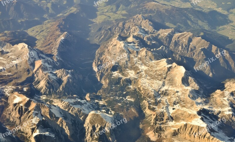 Mountains The Alps View From Above Rocks Panorama