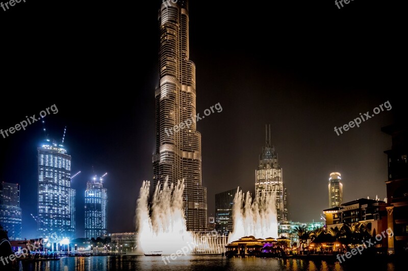 Dubai Light Show City Fountain Architecture