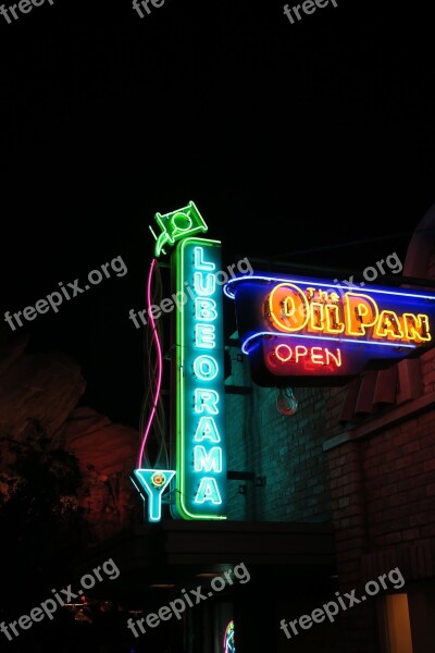 Lubeorama Disneyland Racers Neon Sign