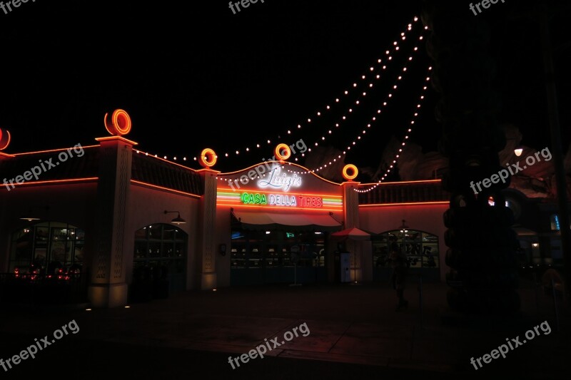 Luigi's Tires Disneyland Racers Neon Sign