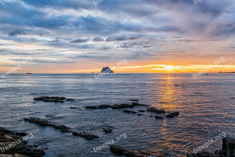 Landscape Sea View Taiwan Sunset Free Photos