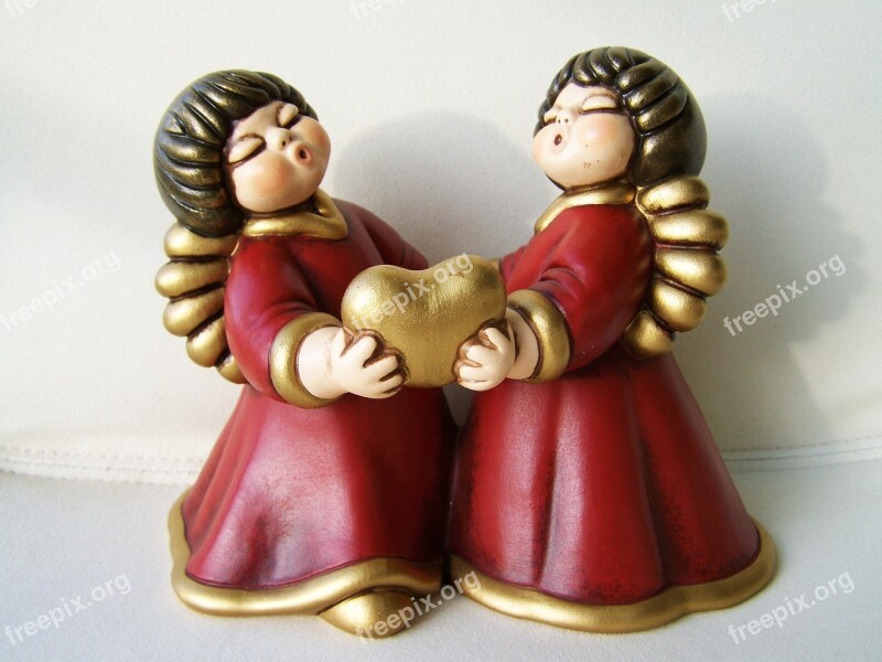 Cupids Porcelain Figurines Christmas Holiday Free Photos