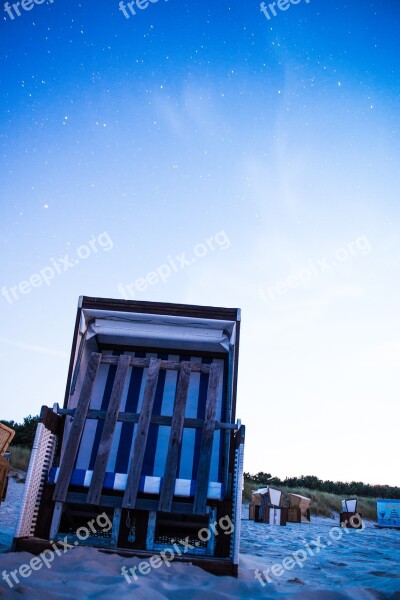 Beach Chair Sand Beach Star Night